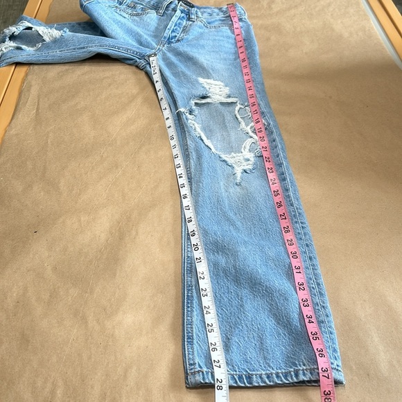 Aeropostale Lt Blue 90's Baggy Skinny Distressed Jean Sz 000 - Picture 8 of 15